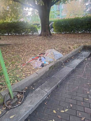 Rifiuti nel parcheggio